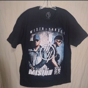 "Wisin & Yandel Black T-Shirt Official 2022 Mision World Tour Concert Merch" XL